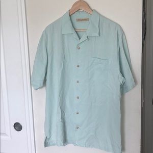 Tommy Bahama 100% silk size large turquoise